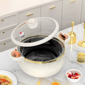 Casserole à soupe de cuisine de 7 L, 28 cm, casserole, <span class=keywords><strong>faitout</strong></span>, multifonction, en émail, micro-cuiseur à pression avec couvercle en verre - Product Image 5