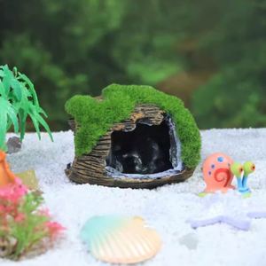 Décoration d'aquarium : Maison en résine en forme de champignon avec mousse, cachette pour poissons et crevettes, avec fonctions de reproduction et de ponte - Product Image 4