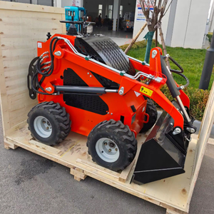 Usine Vente en gros Broyeur  souche Chargeur <span class=keywords><strong>Mini</strong></span> roue avant Cargador 4 en 1 Seau Skid Steer Chargeuse sur chenilles avec dents - Product Image 3