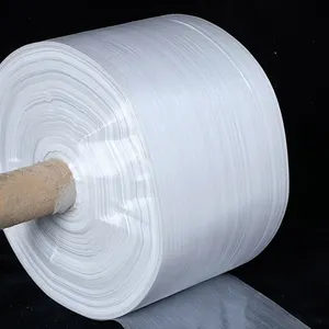 China Custom Transparent Clear White PP Woven Sheet Tubular Sack Roll