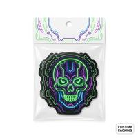 Pegatinas de Robot Cyberpunk de Neón Duraderas, Pegatinas de Vinilo Personalizadas con Corte a Troquel, Calcomanías con Logotipo de Videojuegos para Decoración de Laptop y Patineta