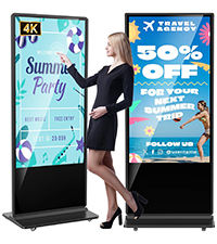 适用于室内高清海报屏幕文本的多合一55英寸垂直触摸屏广告机，带SDK零售店IP65 1年保修 - Product Image 3