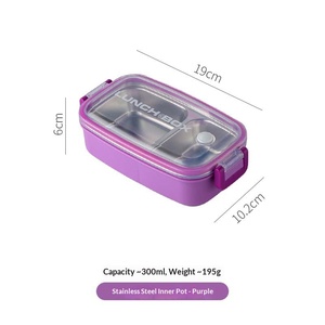 Nouvelle boîte à lunch en acier inoxydable avec couverts, boîte de conservation des aliments, boîte à lunch hermétique de qualité alimentaire avec compartiments à saveurs croisées - Product Image 5