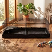 Cage à cochon d'Inde en métal étanche, résistante à l'eau, pliable, facile à nettoyer, ensemble de séparateurs pour petits animaux, portable intérieur/extérieur