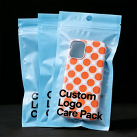 Sacs de téléphone portables en plastique transparent refermables avec trou de suspension, étui de téléphone étanche, pochette avec logo, emballage givré