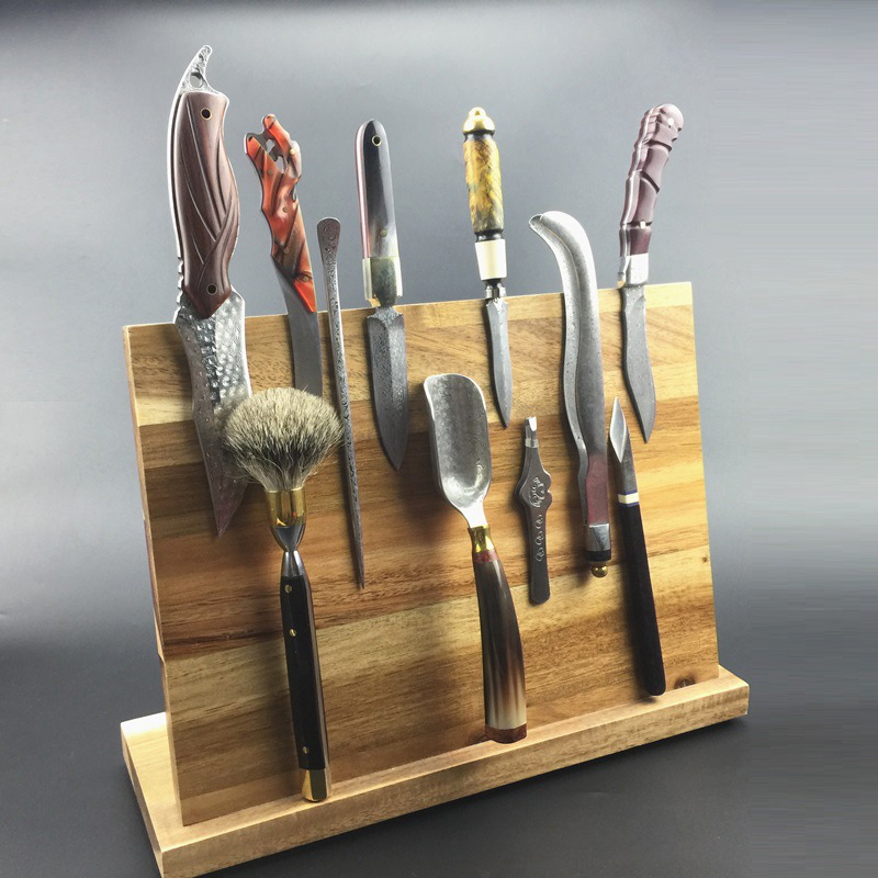 Кухонный блок для ножей, магнитный Универсальный держатель для ножей, деревянная подставка для ножей, кухонная витрина для столовых приборов и Органайзер