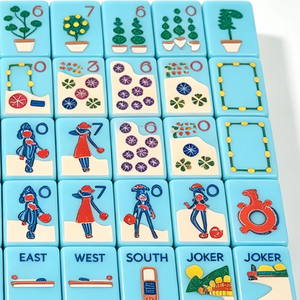 Fichas de Mahjong Americanas Grabadas de Primera Calidad, Estilo Costero Mediterráneo, Acrílico Sólido de Una Sola Capa, Pintadas a Mano, Estilo <span class=keywords><strong>Riviera</strong></span>, en Stock - Product Image 1
