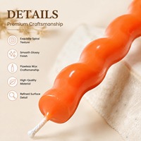 Bougies torsadées en spirale de couleur personnalisée en gros, non toxiques, en cire de paraffine de qualité supérieure, longues bougies en bâton pour la décoration de table et de la maison