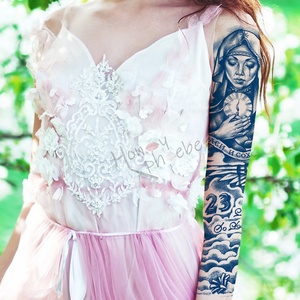 Autocollants de tatouage temporaire Honey Phoebe GZQB Herb Ink pour bras entier, tenue jusqu'à 15 jours, pour hommes et femmes - Product Image 4