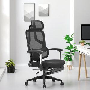 Silla de ordenador de personal de malla completa 6D Reposabrazos de <span class=keywords><strong>aluminio</strong></span> silla de oficina ergonómica Silla de juego con reposapiés - Product Image 1