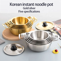 Ustensiles de cuisine coréen or argent nouilles Ramen Pot Double oreille pâte de soja soupe Pot de cuisson