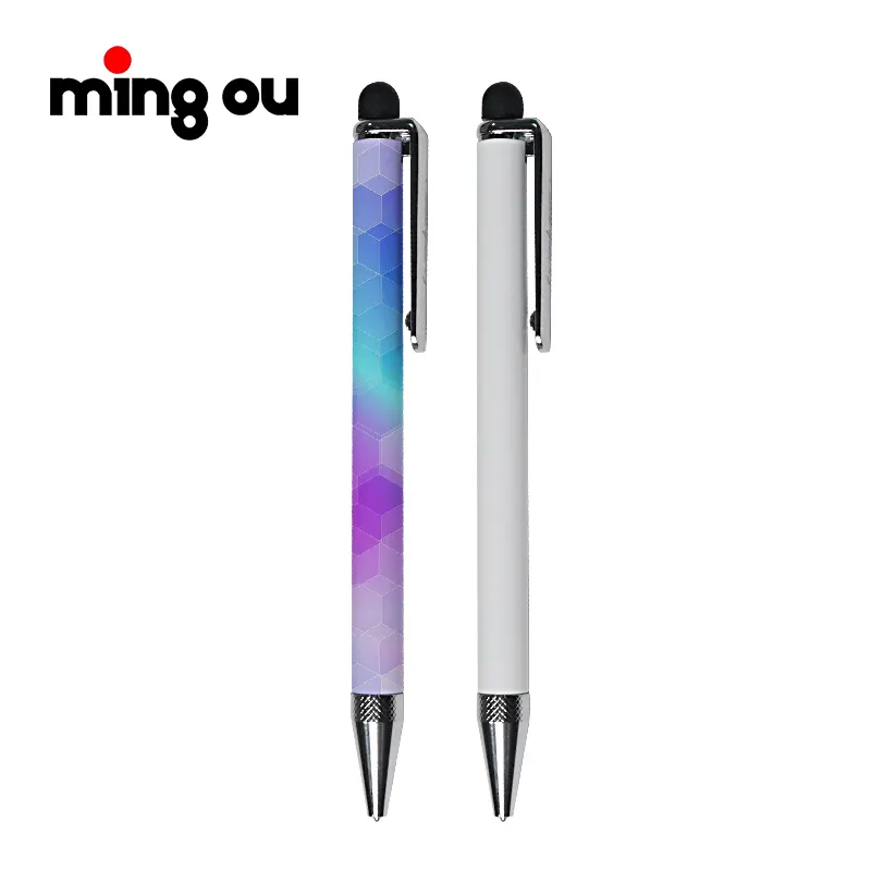 USA warehouse Laser Logo Ballpoint Pen Touch Phone Screens Sublimation Pen Sublimation Metal Pen