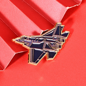 Custom Airplane Alloy Brooch <b>Pin</b> With <b>Butterfly</b> Clasp Gift Box Packaging For Business Gifts - Product Image 2