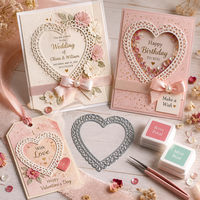 Matrices de découpe en forme de cœur pour fond de carte, matrices de découpe en métal en forme de cercle, matrices de découpe pour scrapbooking