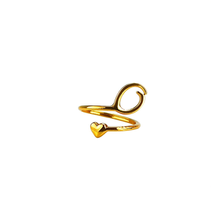 Fashion <b>Rings</b> 316L Stainless Steel PVD Gold Plating Sustainable Resistant Heart Design For Women - Product Image 2