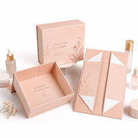 Boîte cadeau magnétique pliable haut de gamme avec laminage mat, logo personnalisé en estampage à chaud, emballage cosmétique pliable