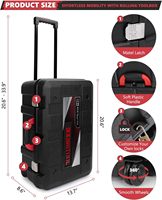 Kit d'outils de réparation pour la maison et l'automobile en plastique de 286 pièces avec coffret de rangement à roulettes, sans fil, alimenté par batterie, pour usage domestique général
