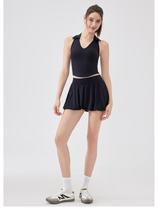 Top Deportivo sin Mangas para Mujer, Cuello Polo, Espalda Cruzada, con Relleno Incorporado, Elástico, Ajustado, de Secado Rápido, para Yoga, Tenis, Golf y Fitness - Product Image 4