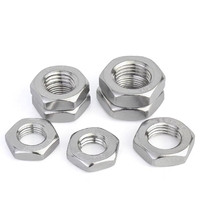 ASME B18.2.2 B18.2.4.5M DIN 936 5 # Écrou hexagonal fin -4'' A2-035 A4-035 M1.6-M98 en acier inoxydable 304 316 316L, taille personnalisée en stock