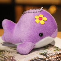Porte-clés en peluche d'animal marin mignon de 10 cm, jouet en peluche de dauphin, pendentif de dauphin, peluches promotionnelles, mini poupée de baleine en peluche, porte-clés