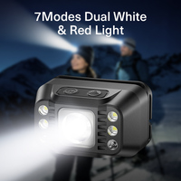 Linterna Frontal Recargable LED HL101 de Alta Calidad, 450LM, con Sensor de Movimiento, Haz Ajustable de 160M, 5W, Tipo-C, 69g