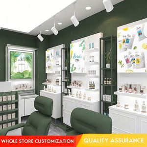 Custom Store Fixture Perfume Shop Interior Design Showroom Cosmetics Makeup <b>Wall</b> Display Cabinet Perfume Store Display Shelf - Product Image 4
