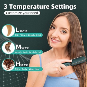 Promotion Cheveux <span class=keywords><strong>Coiffure</strong></span> Styling Accessoires Céramique Fer Cheveux Lissage Brosse À Friser Cheveux Lisseur Peigne US - Product Image 6