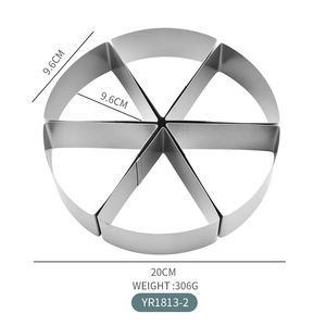 Stampo Rotondo in Acciaio Inox <span class=keywords><strong>per</strong></span> Tagliare Torte con 6 Lame Uguali/Set di 6 Utensili da Forno - Product Image 3