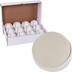 Palle da allenamento da baseball Rarapop resistenti per mancini, ufficiali da 9 pollici, rivestite in pelle, con mazza in PVC per pratica di lancio e battuta - Product Image 1
