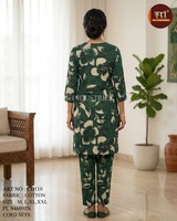 Set Pakaian Wanita Dua Potong Bahan Katun Hijau Terlaris, Cepat Kering, Lembut, Modern, Kasual, Cocok untuk Pesta, Tersedia Diskon