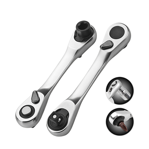 Clé à cliquet mini 1/4, porte-embouts et douilles 2-en-1, 72 dents directionnelles, en acier Cr-V, à dégagement rapide pour réparation dans les espaces restreints - Product Image 1