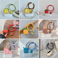 2024 Tendance Innovant Petits Gadgets 18W 20W 3D Mignon Dessin Animé Silicone Téléphone USB Chargeur Câble Protecteur