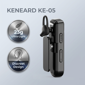 KENEARD KE-05 Mini Walkie Talkie Analógico UHF 400-480MHz 16 Canales 0.5W Radio Bidireccional Portátil con Clip <span class=keywords><strong>de</strong></span> Oreja para <span class=keywords><strong>Hotel</strong></span> y Restaurante - Product Image 1