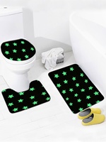 2021 tapis de salle de bain tapis doux lueur dans le tissu sombre toilette polyester microfibre antidérapant tapis de bain en peluche tapis de sol