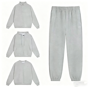 Felpa Oversize in Cotone Personalizzata Lize per <span class=keywords><strong>Uomo</strong></span>, Felpa con <span class=keywords><strong>Cappuccio</strong></span> Ricamata a Tinta Unita con <span class=keywords><strong>Mezza</strong></span> Cerniera - Product Image 1