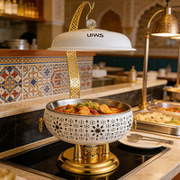 Ensemble de restauration pour buffet d'hôtel, chauffe-plats en acier inoxydable blanc de 8 L, équipement de maintien au chaud pour la restauration arabe