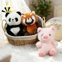 Peluche Panda Rouge Personnalisée OEM/ODM - Adorable Panda Rouge Assis avec Empreintes de Pattes