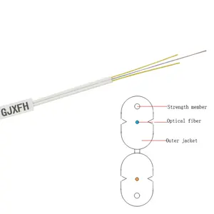 FTTH 광섬유 드롭 케이블 1 2 코어 G657 비금속 강도 부재 LSZH 재킷 실내 섬유 드롭 케이블 GJXFH