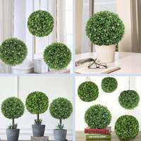 Linwoo Faux Buis Herbe Verte Balcon Jardin Artificielle Topiaire Boule D'herbe Pour La Fête De Mariage