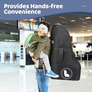 Mochila de almacenamiento para asiento de niño, bolsa de viaje acolchada negra resistente al desgaste para transporte en asiento de coche para bebé - Product Image 2