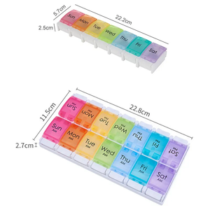 卸売ミニプラスチックカプセルケース7グリッド薬箱ミニトラベルピルボックスロゴ印刷7日ppプラスチックピルボックス卸売業者 - Product Image 4