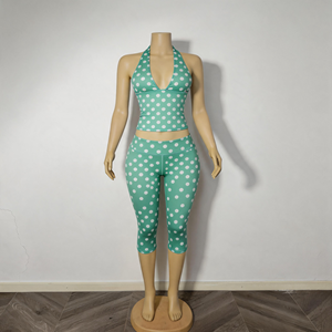 Conjunto de Dos Piezas de Diseño Exclusivo, Color Sólido, Halter sin Mangas, Logotipo Personalizable, Ligero y Agradable al Tacto, OEM ODM, Novedad 2026 - Product Image 3