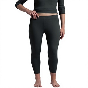 Leggings noirs taille haute pour femme, coupe slim, en coton tricoté, hiver, décontracté, couleur unie, respirant, thermique, séchage rapide, style vintage, coupe courte - Product Image 1