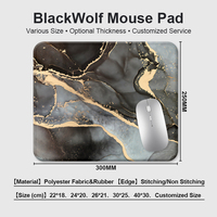 Tapis de souris imprimé de logo personnalisé en marbre noir et or de petite taille tapis de bureau de jeu antidérapant tapis de souris vierge en caoutchouc par sublimation