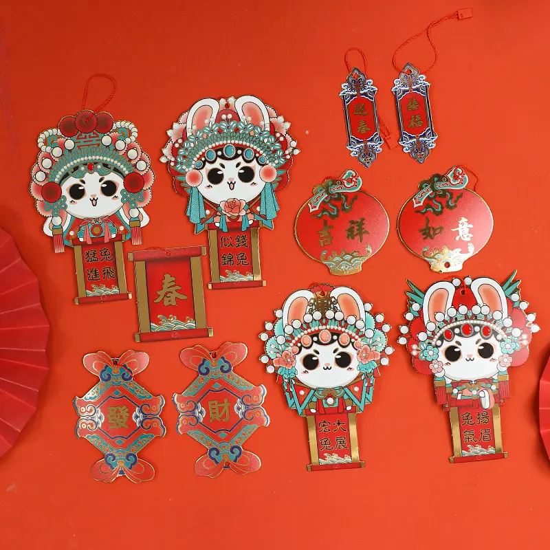 JAYWOOD Red Envelope Chinese Knot Hanging Ornaments Tiger Chinese New Year Decorations