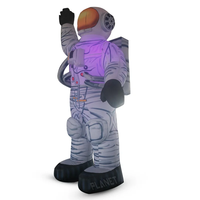 Modèle de ballon géant gonflable de dessin animé astronaute lumineux et coloré pour affichage extérieur, en tissu Oxford 210D, taille personnalisable