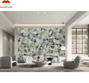 Jade de glace Marbre émeraude froid Jade vert de glace Marbre de luxe Pierre <span class=keywords><strong>Primavera</strong></span> Lux Beauté naturelle Panneau mural en marbre ardoise verte - Product Image 3