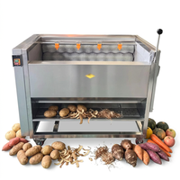 Commerciële volautomatische aardappel schilmachine met borstel, elektrische schiller voor taro, zoete aardappel en fruit & groenten