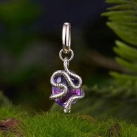 OEM Vente en gros Plata 925 Sterling Silver Gemstone Pendant Charm Designer Luxury Bracelet Animal Jewelry Making Glass Snake Charms