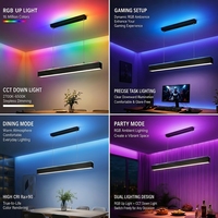 Lámpara de Suspensión Lineal LED Inteligente Minimalista |   Lámpara de Aluminio con Control por Aplicación, Regulación de Intensidad Ascendente/Descendente, RGB y CCT Completos, para Estudio y Escritorio